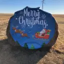 Merry Christmas with Santa & Sleigh HayBoard Banner - 62.5" x 62.5"